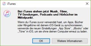 iTunes Rationalisierungsmaßnahmen